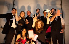 Cast of Soup Can Theatre's A Hand of Bridge & No Exit.