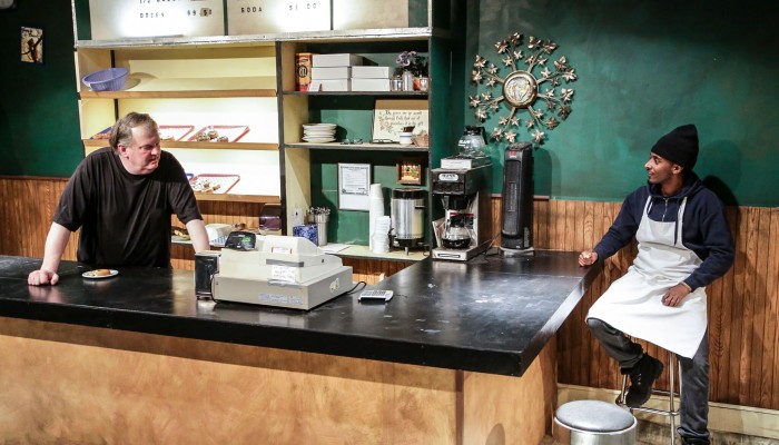 Robert Persichini and Nabil Rajo in Superior Donuts. Photo by Shaun Benson.