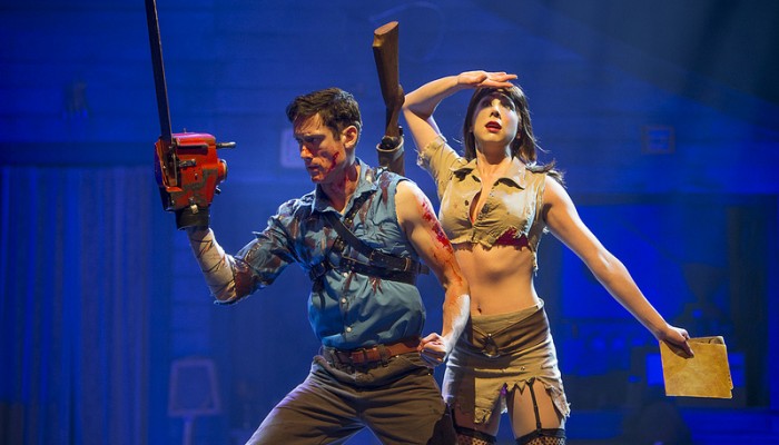 Ryan Ward and Laura Tremblay in Evil Dead—The Musical. Photo by David Hou.